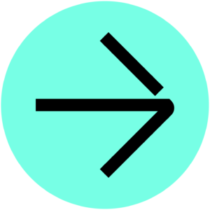 Right-pointing arrow icon in black on a turquoise circular background used for website navigation and call-to-action links.