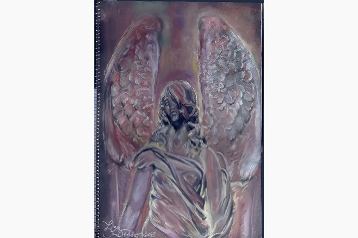 Liza_Dzines_Angel_Figurative_Charcoal_Drawing